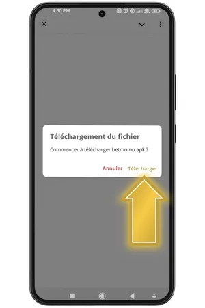 Confirmer l'installation du fichier APK