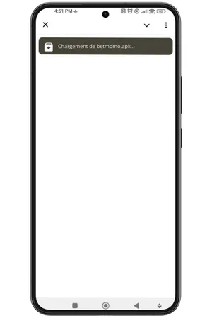 Terminer l'installation de l'application Betmomo sur Android