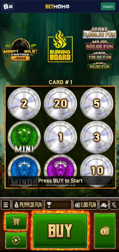 Loterie du casino Betmomo
