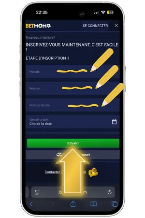 Inscrivez-vous sur Betmomo