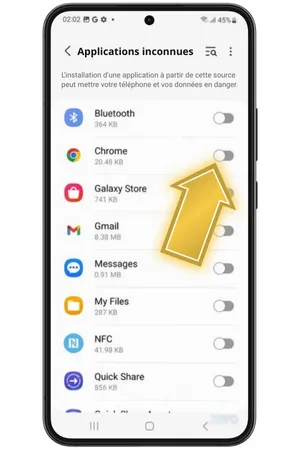 Paramètres de sécurité Android