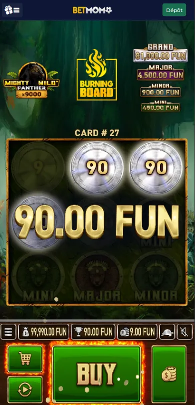 Gros gain à la loterie Betmomo