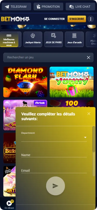 Chat en direct du casino